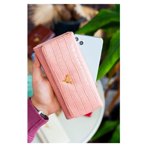 Garbalia Lady Technological Leather Crocodile Pattern Powder Women's Wallet with Loose Card Hold