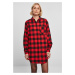 Women's Oversized Flannel Shirt Dress Black/Red