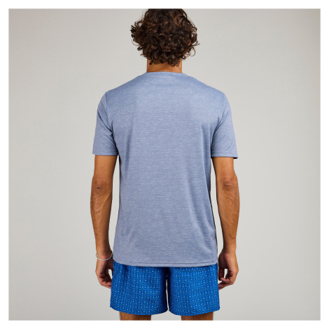 Pánske tričko s ochranou proti UV a krátkym rukávom sivé s potlačou OLAIAN