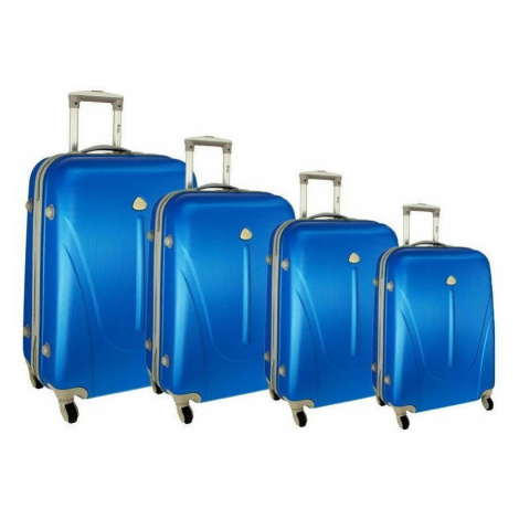 Modrá sada 4 plastových kufrov "Tour" - S, M, L, XL