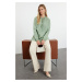 Trendyol Mint Collar Frilly Buttoned Knitwear Sweater