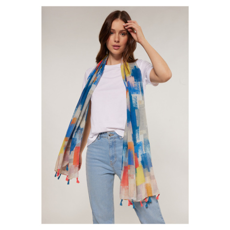 MONNARI Woman's Scarves & Shawls Colorful Scarf With Fringe Multicolor