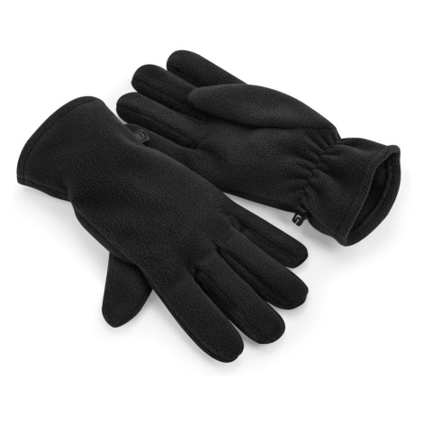 Beechfield Fleecové rukavice z recyklovaného polyesteru - Čierna