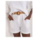 White women's shorts with belt