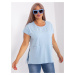 Light blue cotton blouse of larger size