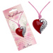 Šnúrkový náhrdelník s červeným príveskom srdca a krídlom