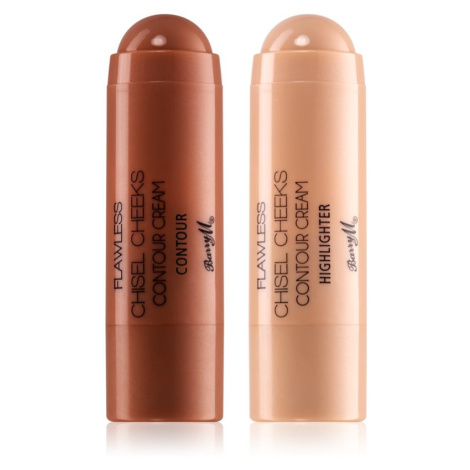 Barry M Chisel Cheeks krémový bronzer a rozjasňovač v tyčinke duo balení
