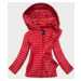 Červená prešívaná bunda s kapucňou (7218BIG)