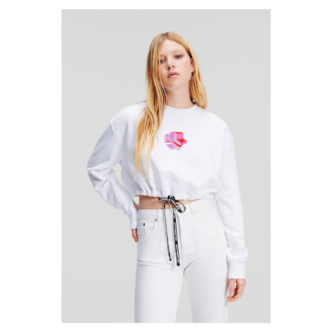 Mikina Karl Lagerfeld Jeans Klj Relaxed Cropped Sweat White