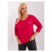 Fuchsia blouse in a larger size for everyday wear with rhinestones