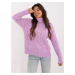 Purple women's oversize turtleneck sweater