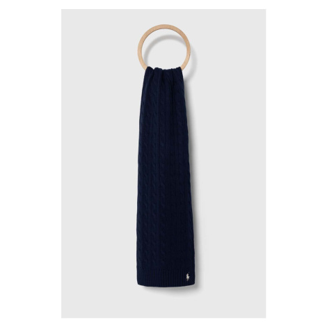 Bavlnený šál Polo Ralph Lauren tmavomodrá farba, jednofarebný