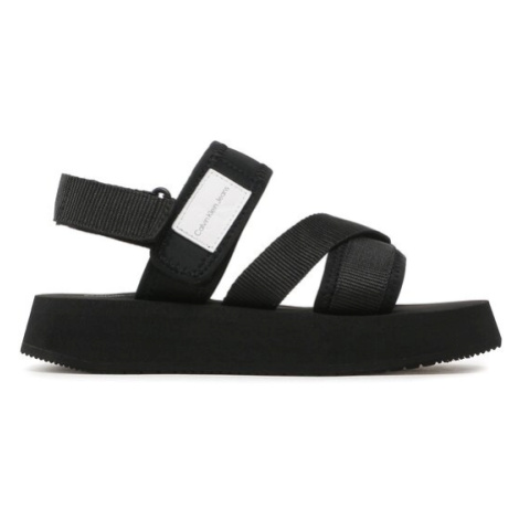 Calvin Klein Jeans Sandále Prefresato Sandal Bagde YW0YW00967 Čierna