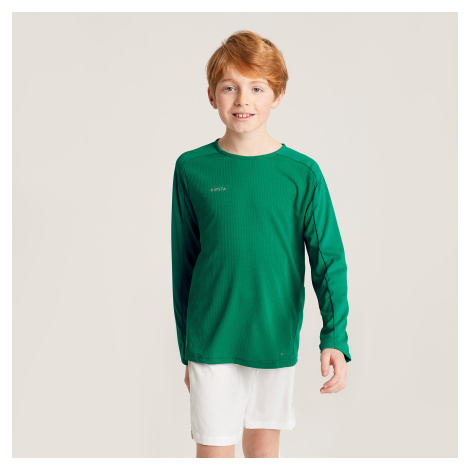 Detský futbalový dres s dlhým rukávom Viralto Club zelený KIPSTA