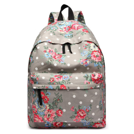 Konofactory Sivý kvetovaný ruksak do školy „Roses“ 11L