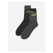 Sada dvoch párov pánskych vzorovaných ponožiek v šedo-čiernej farbe FILA