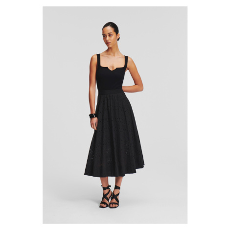 Sukňa Karl Lagerfeld Embroidery Skirt Black