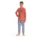 Chlapčenské pyžamo Enzo tehlové s potlačou