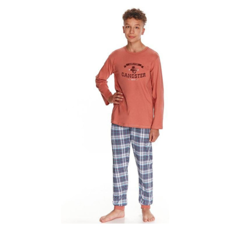 Chlapčenské pyžamo Enzo tehlové s potlačou Taro