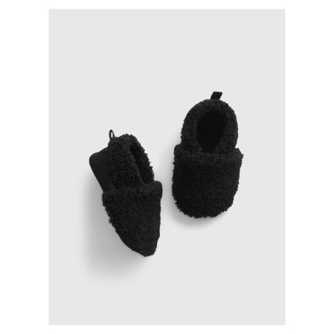 GAP Baby topánky s kožúškom sherpa Čierna