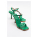 LuviShoes Novel Green Skin Women's Heeled Shoes