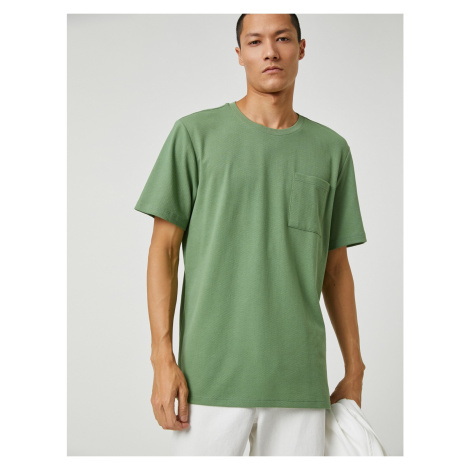 Koton Basic T-Shirts, Crew Neck Pocket Detailed, Short Sleeves.