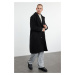 Trendyol Black Men's Oversize Fit Winter Wool Blend Winter Coat