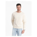 Ombre BASIC men's sweatshirt with round neckline - cream