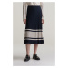 SUKŇA GANT CONTRAST RIBBED SKIRT EVENING BLUE