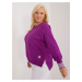 Purple plus size blouse with long sleeves