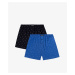 Men's Classic Boxer Shorts with Buttons ATLANTIC 2PACK - navy blue, blue