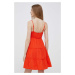 Bavlnené šaty GAP oranžová farba, mini, áčkový strih