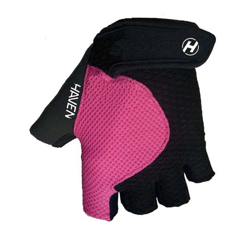 HAVEN Cyklistické rukavice krátkoprsté - KIOWA SHORT - ružová/čierna