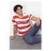 Trendyol Red Regular Fit Striped Knitted Pajama Set