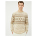 Koton Acrylic Blended Sweater Ethnic Patterned Crew Neck