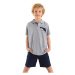 mshb&g Shark Boys Polo Neck T-shirt Shorts Set