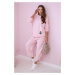 Cotton sweatshirt and trouser set powder pink