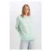 DEFACTO Oversize Wide Pattern Crew Neck Printed Thick Casual Sweatshirt