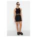 Trendyol Black Accessory Detailed Mini Normal Waist Denim Skirt