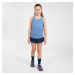 Dievčenské bežecké šortky Dry priliehavé priedušné 2 v 1 modré