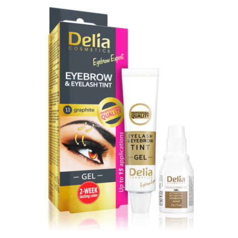 Delia Cosmetics Eyebrow Expert farba na obočie a mihalnice s aktivátorom odtieň 1.1. Graphite