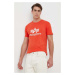 Bavlnené tričko Alpha Industries 100501.577-AtomicRed, červená farba, s potlačou