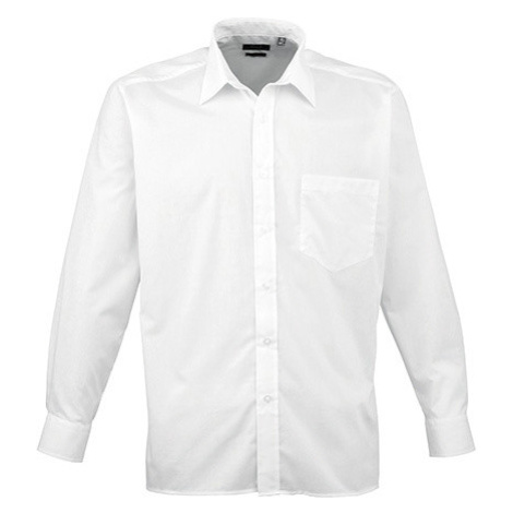 Premier Workwear Pánska košeľa s dlhým rukávom PR200 White