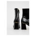 Kožené členkové topánky Tory Burch dámske, čierna farba, na podpätku