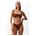 Trendyol Brown Balconette Accessory Silvery Regular Bikini Set