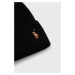 Vlnená čiapka Polo Ralph Lauren čierna farba, vlnená