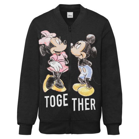 Mikinová bunda s potlačou Mickey Mouse bonprix