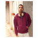 Burgundy Men's Hoodie Lightweight Zip Thru Hooded Sweat Fruit of the Loom