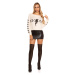 Trendy KouCla knit sweater with lacing white Einheitsgroesse