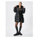 Koton Puffer Long Coat Leather Look Hooded Belt Detailed Pocket Quilted